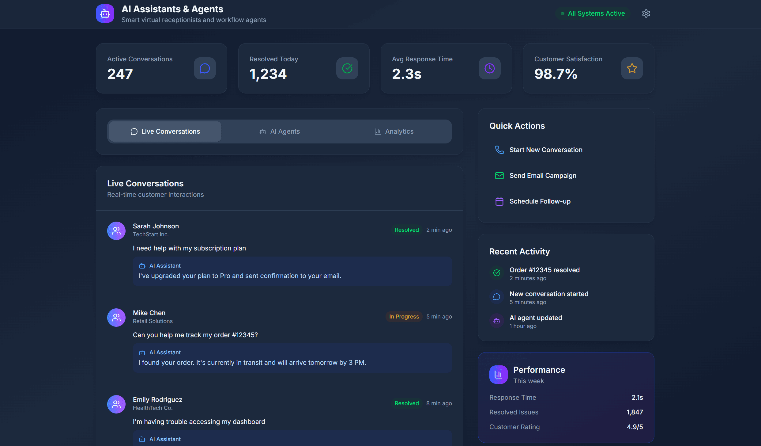 AI Agent Dashboard